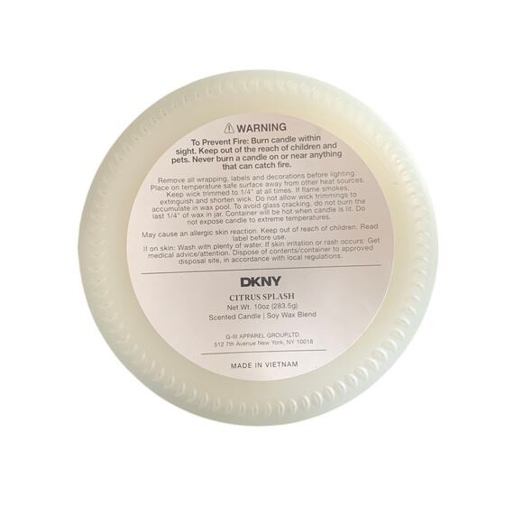 DKNY-Citrus Splash-Soy Wax-Scented Candle-White-Home Decor-10oz3 - Picture 3 of 3